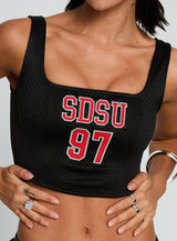 SDSU Jersey Corset Top Black