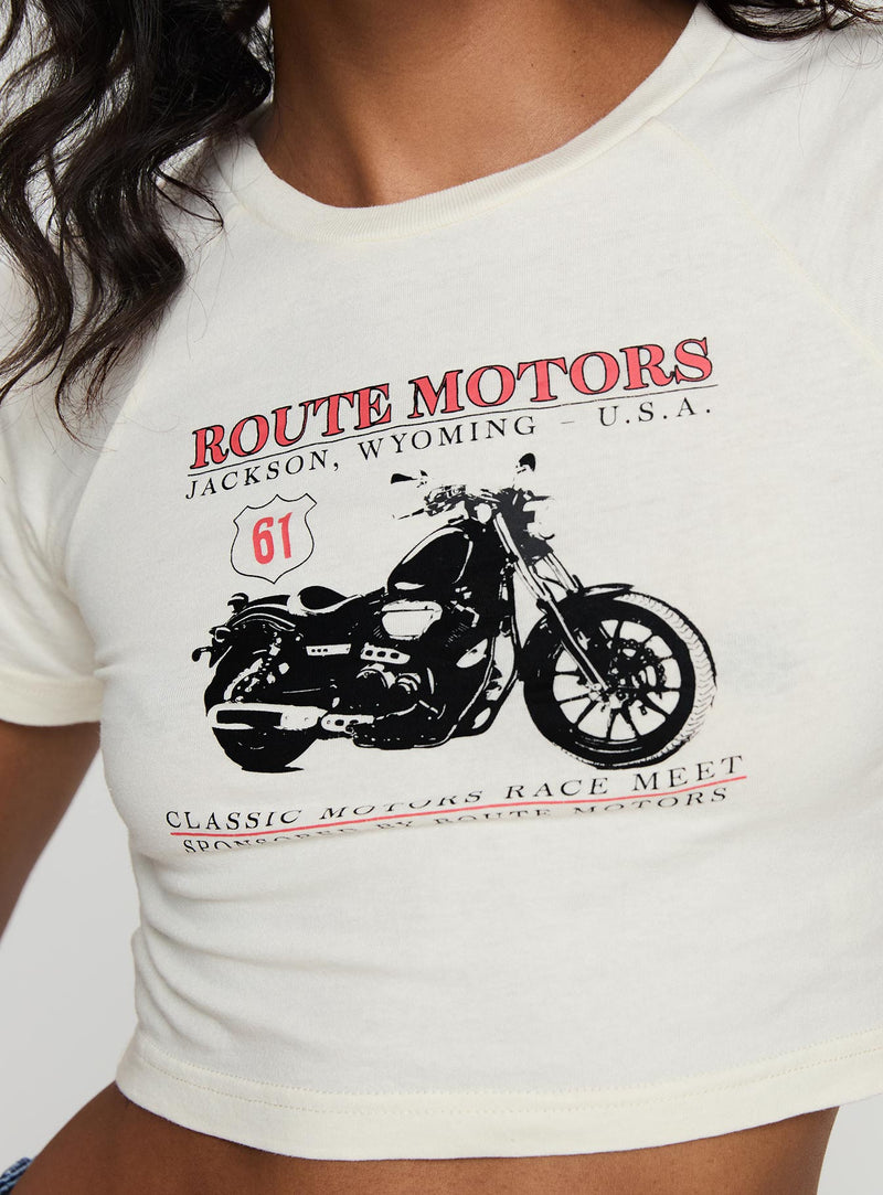 Champ Motors Baby Tee White