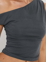 Danette One Shoulder Top Slate