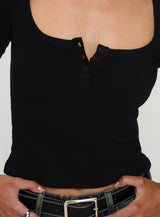 Daphine Long Sleeve Top Black