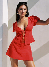 Wilhelmina Blouse Top Red