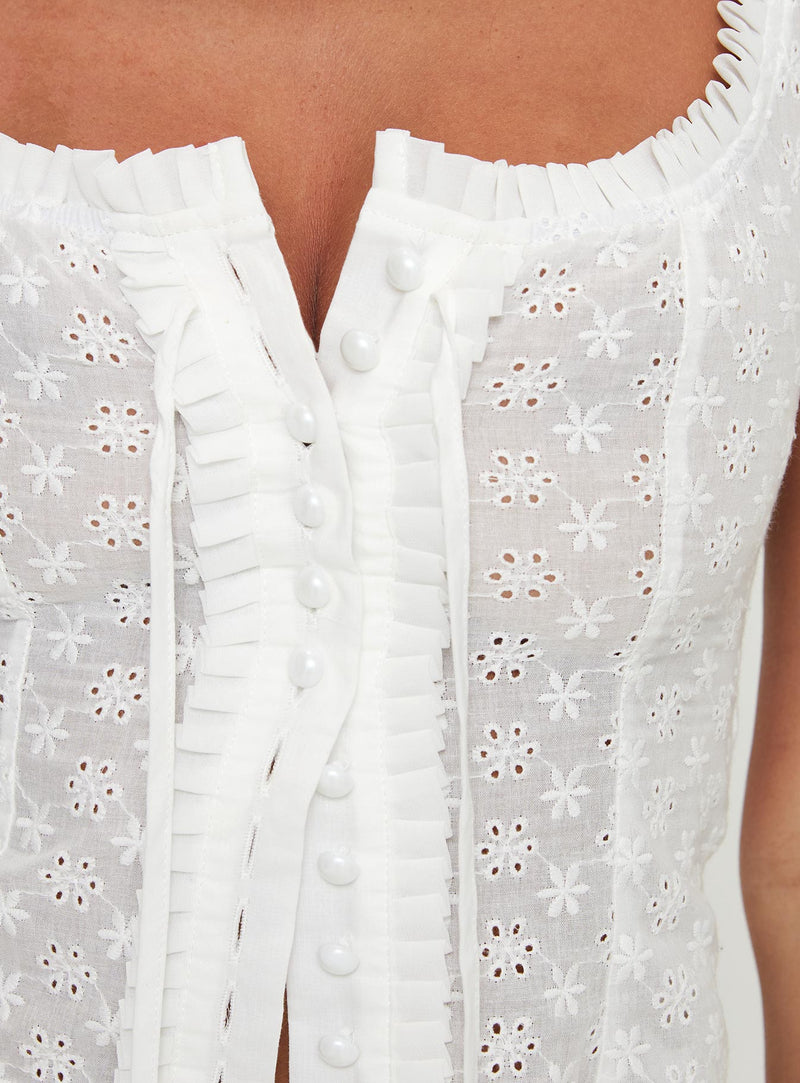 Vinca Corset Top White