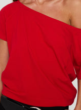 Icon Baby Off Shoulder Top Red