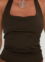 Assumptions Halter Top Brown