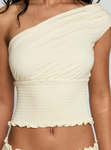 Full Orbit One Shoulder Top Cream