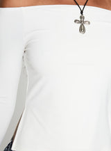 Maestro Off The Shoulder Top White