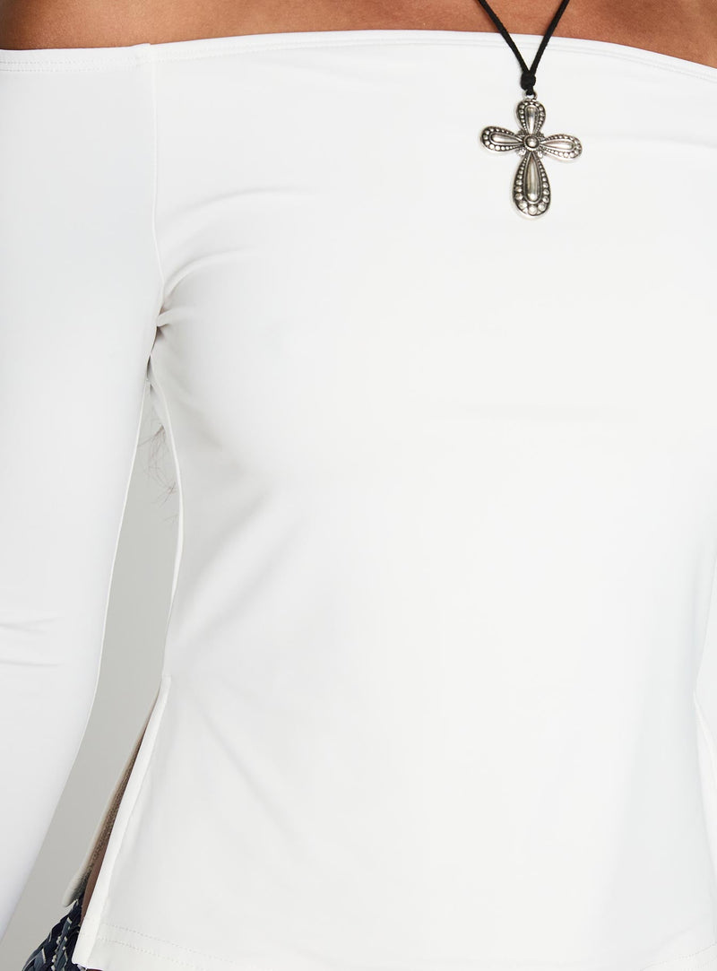 Maestro Off The Shoulder Top White
