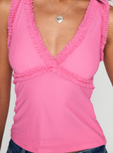 Danyia Frill Top Pink