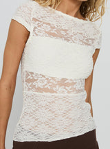 Coralee Lace Top White