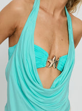 Money Talks Star Detail Top Aqua