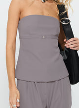Irresistible Strapless Top Grey