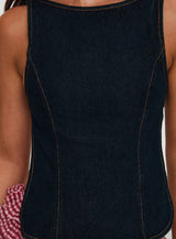 Rider Backless Top Indigo