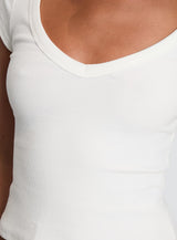 Lovely Day V Neck Top White