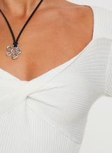 Listette Long Sleeve Top White