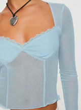 Judeth Long Sleeve Top Blue