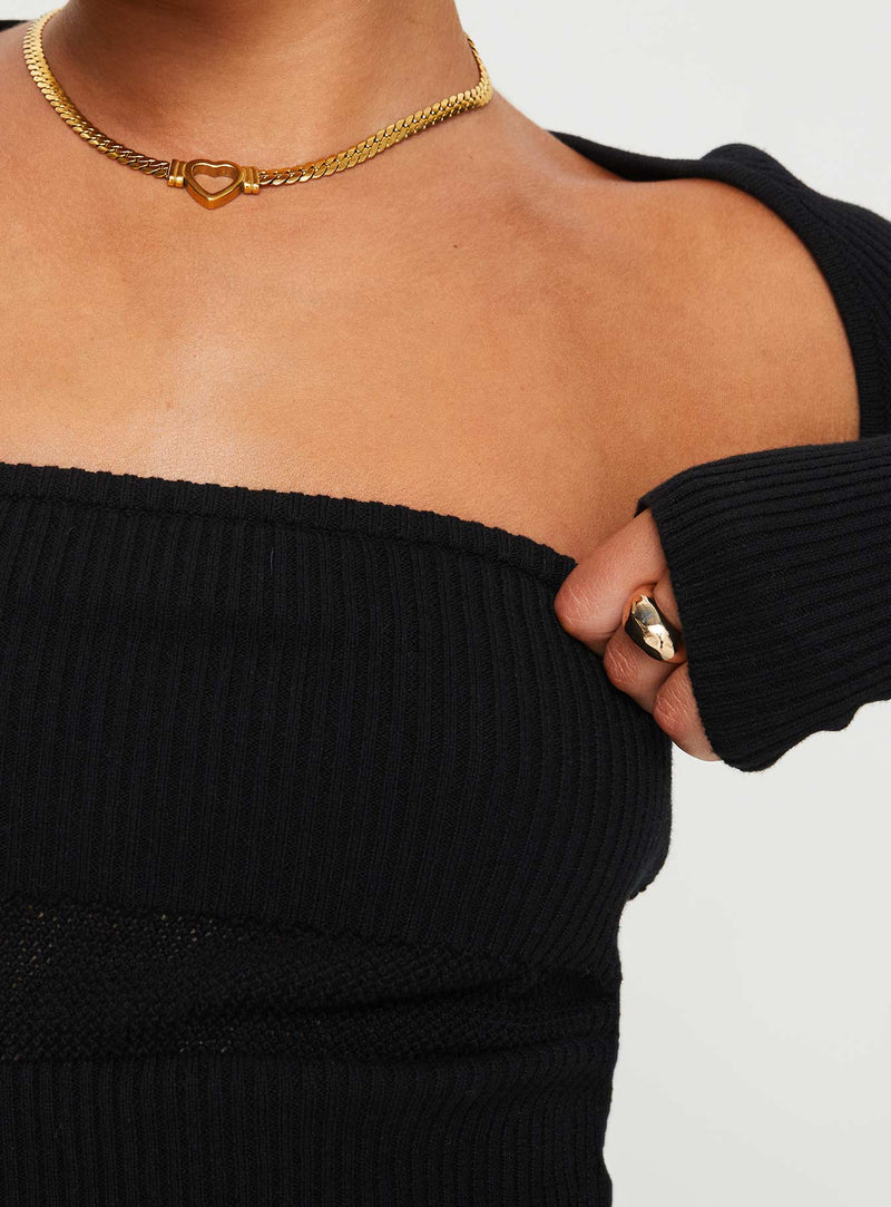 Siillato Knit Top Black