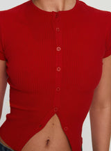 Suzu Knit Top Red