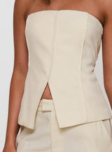 Lavish Living Strapless Top Cream