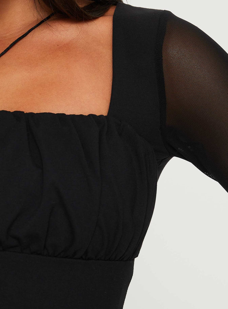 Coltan Long Sleeve Top Black