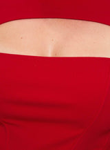 Cathey Long Sleeve Corset Top Red Curve