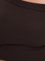 Sina Off The Shoulder Top Chocolate Curve