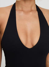 Someone New Halter Bodysuit Black