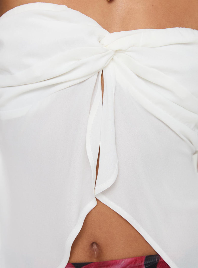 Coleson Strapless Top White