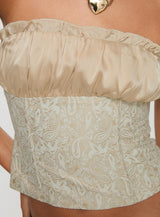 Fire For You Strapless Top Gold
