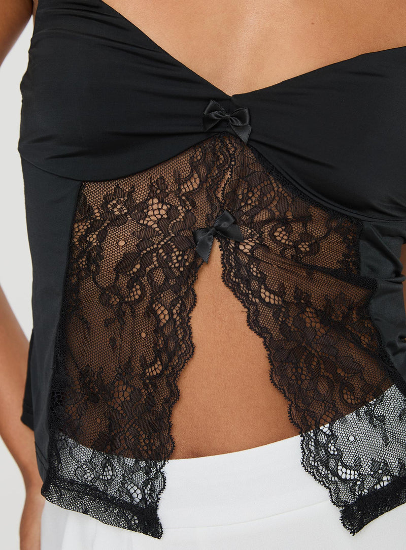 Marcio Lace Top Black