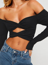 Reisley Long Sleeve Top Black