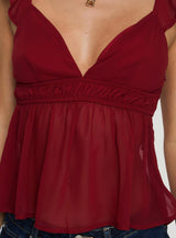 Elysea Top Burgundy