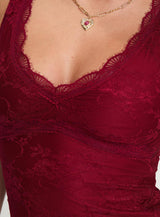 Far Away Top Burgundy