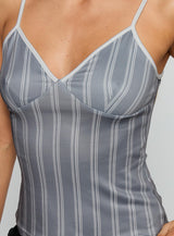 Clear Vision Top Grey Stripe
