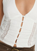 Vayda Halter Top White