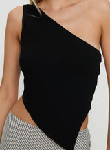 Harford One Shoulder Top Black