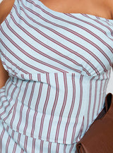 Del Rio Off The Shoulder Top Blue / Maroon Curve
