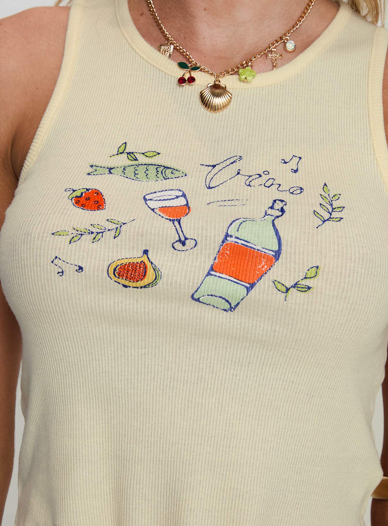 Music In The Park Tank Top Cream