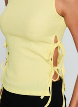 Dignity Tie Side Top Yellow