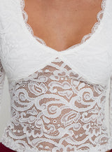 Honeymoon Lace Top White