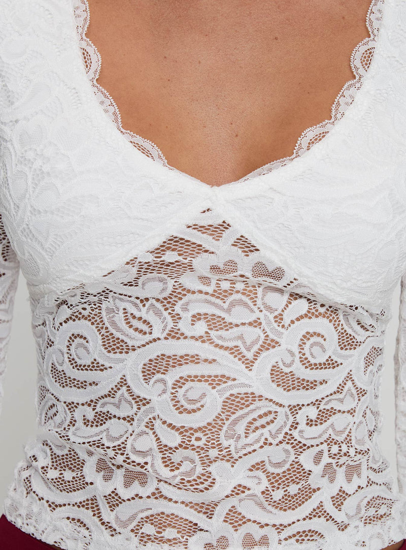 Honeymoon Lace Top White
