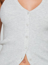 Suzu Knit Halter Top Grey