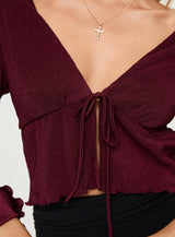 Ignatius Long Sleeve Top Burgundy