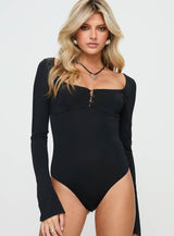 Kirsta Long Sleeve Bodysuit Black