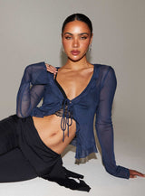 Everly Long Sleeve Top Navy