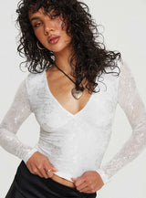 Radar Long Sleeve Top White