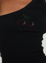 Jase One Shoulder Top Black
