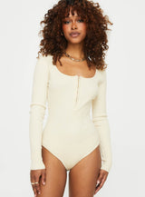 Zuma Long Sleeve Bodysuit Beige
