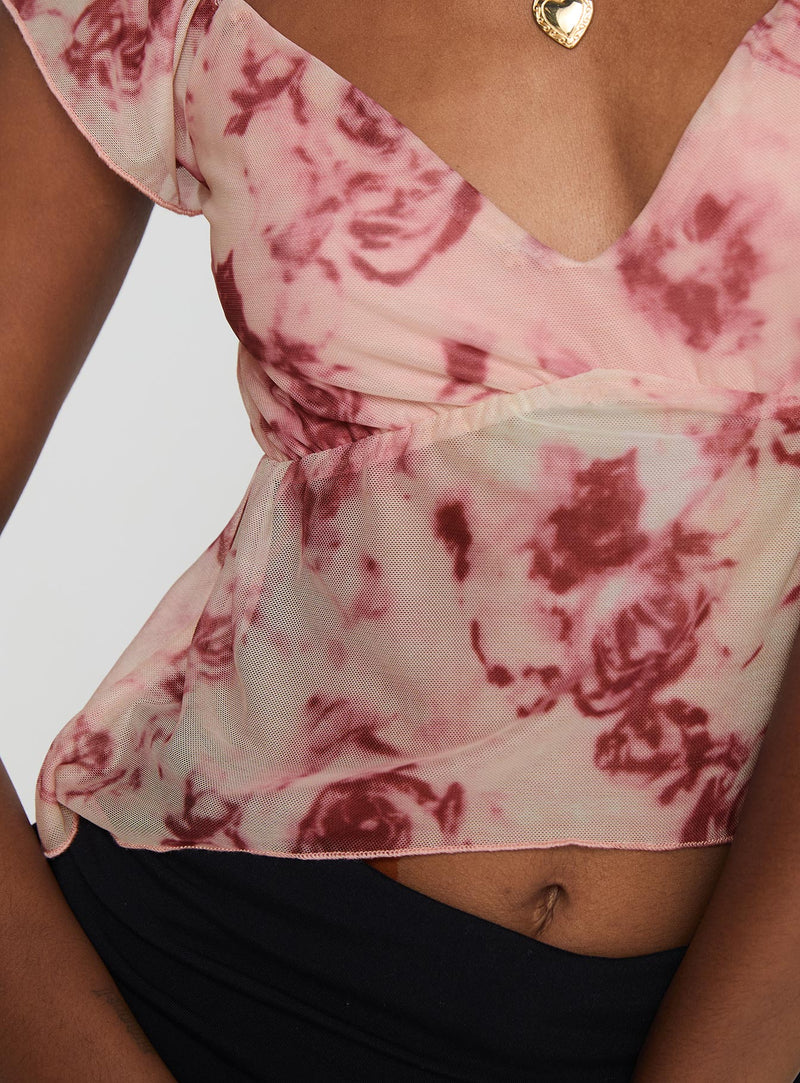 Time After Top Pink Floral