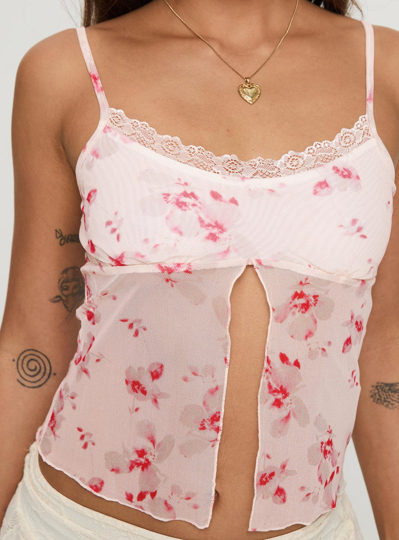 Emrys Top Beige / Red Floral