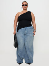 Lunah One Shoulder Top Black Curve